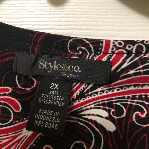 Style & Co 3/4 Sleeve Wrap Top 2X - Picture 7 of 8